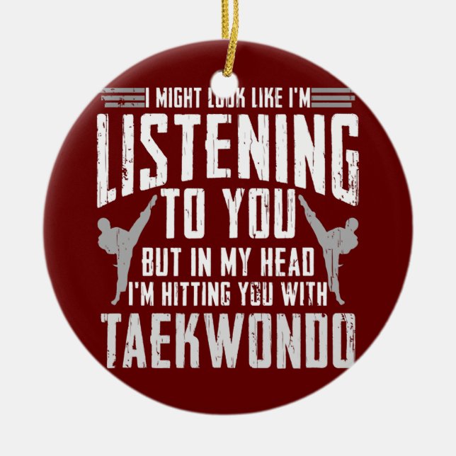 Taekwondo Self Defense Martial Arts Korean  Keramik Ornament (Vorne)