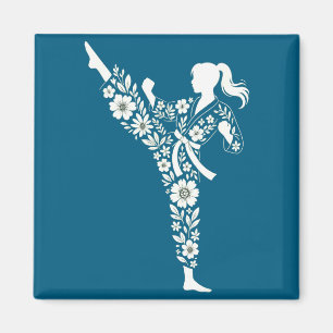 Taekwondo-Shirt Blumen Kampfsport Karate Magnet