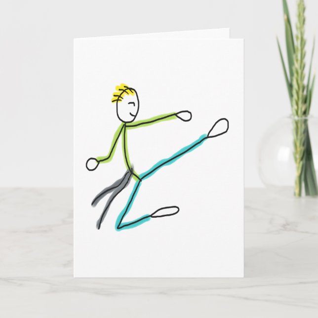 Taekwondo Stickman Karte (Vorderseite)