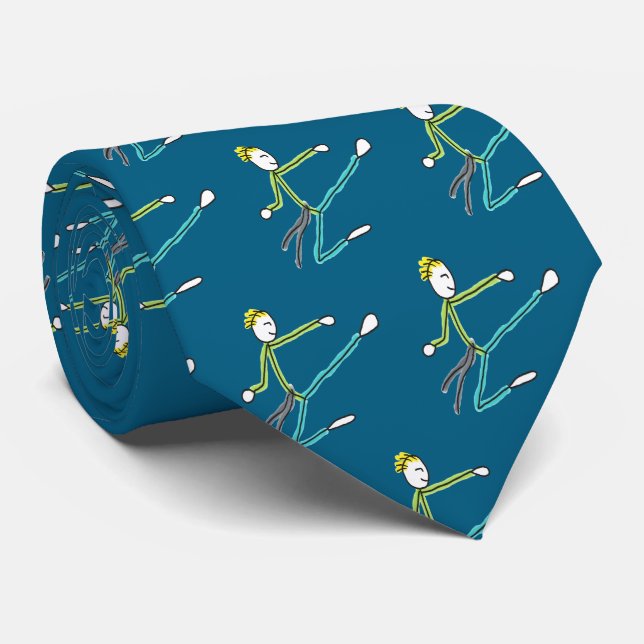 Taekwondo Stickman Krawatte (Gerollt)