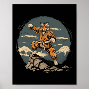 Taekwondo Tiger Mount Fuji Jiu-jitsu Kickboxen Ti Poster
