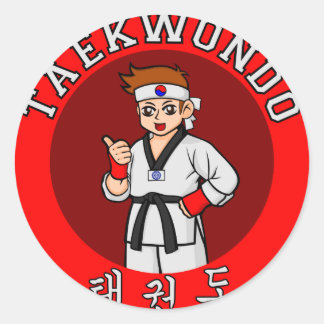Taekwondo Typ Abzeichen 1 Runder Aufkleber