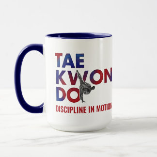 Taekwondo Typography Design High Kick Silhouette Tasse
