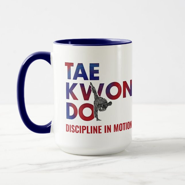 Taekwondo Typography Design High Kick Silhouette Tasse (Links)