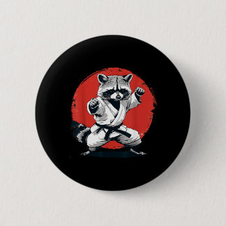 Taekwondo Waschbär Kickboxen Animall Jiu-Jitsu Button