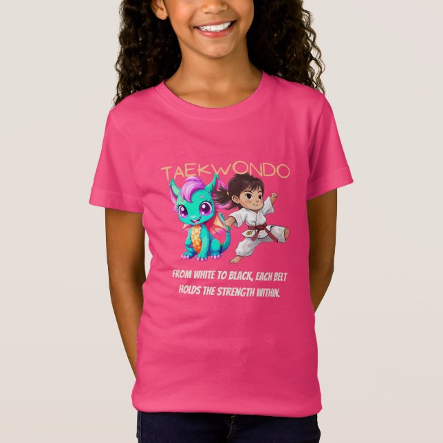 Taekwondo White bis Schwarzer Gürtel T-Shirt (Vorderseite)