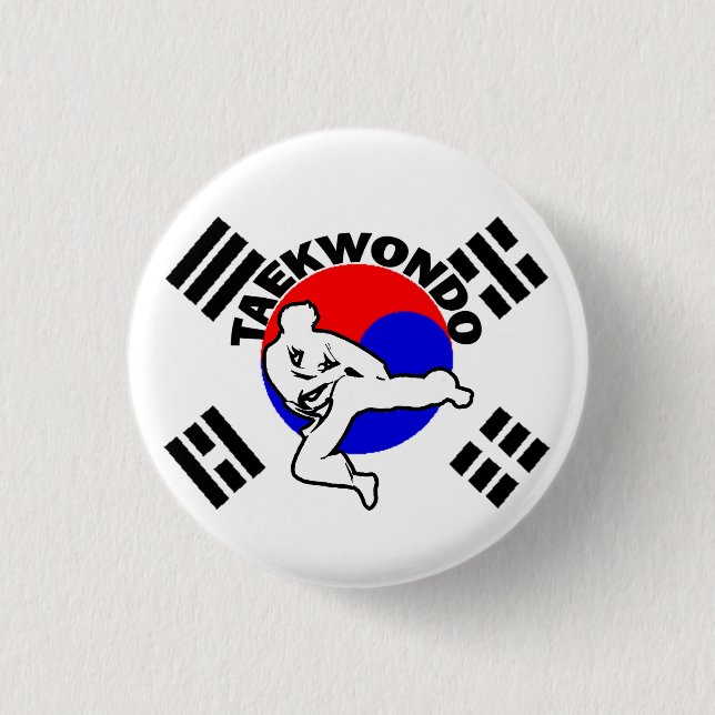 Taekwondo wickelte Knopf ein Button (Vorderseite)