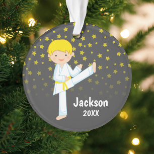 Taekwondo Yellow Belt Blonde Boy Personnalisé