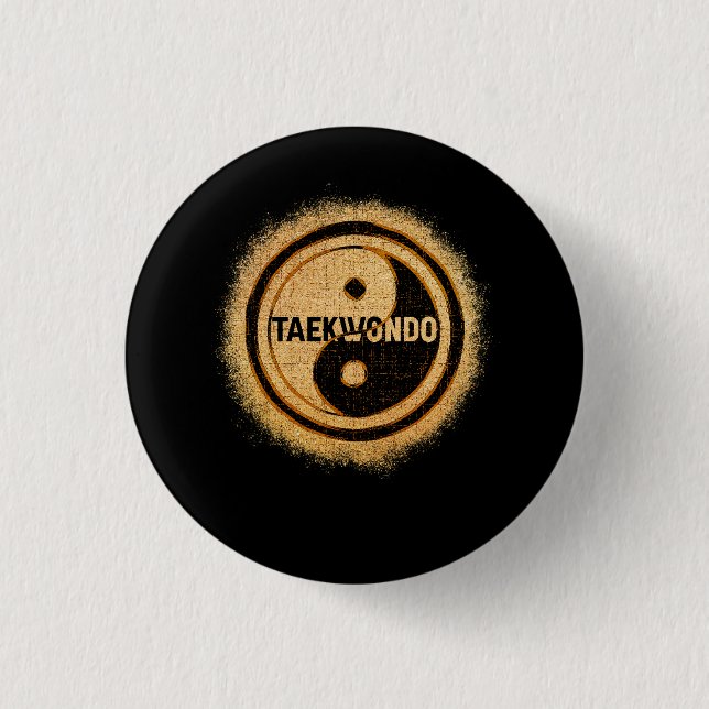 Taekwondo Yin Yang Chinese Tae Kwon Do Duality Mar Button (Vorderseite)