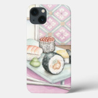 Tafel aus Sushi mit Chopsticks