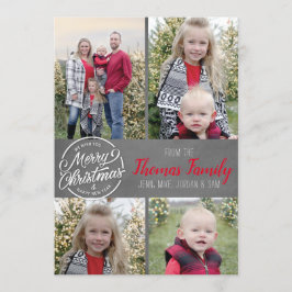 Tafel-Bauernhaus-Familien-Foto-Weihnachtskarte Einladung