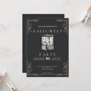 Tafel Black & Gold Schnapp einen Geist Halloween Einladung