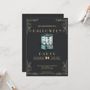 Tafel Black & Gold Schnapp einen Geist Halloween Einladung