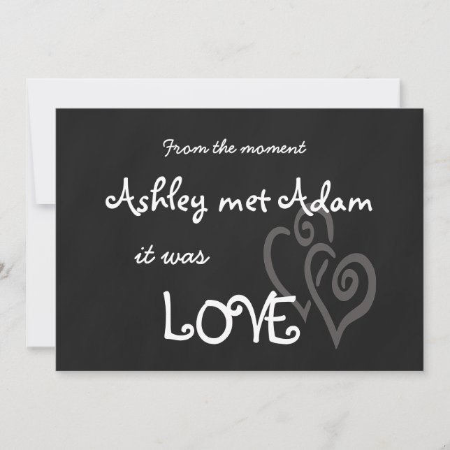 Tafel der romantische Liebe-Wedding Einladungs-| Einladung (Vorderseite)