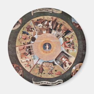 Tafel der Todsünden., Von Hieronymus Bosch (B Magnet