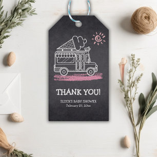 Tafel Eiswagen Baby Shower Geschenkanhänger