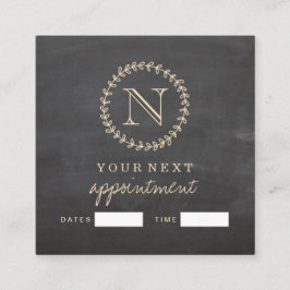 Tafel-elegantes Monogramm-Quadrat AppointmentCard Quadratische Visitenkarte