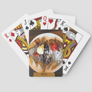 Tafel französischen Toastes mit Früchten Spielkarten
