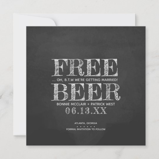 Tafel Freies Bier Lustige Save The Date Karte Zazzle Ch