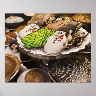 Tafel frischer Weihnachtskekse Poster