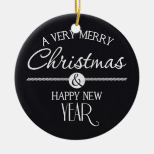 Tafel-frohe Weihnachten und guten Rutsch ins Neue Keramikornament