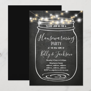 Tafel, Glas, Party für die Haushaltserwärmung Einladung