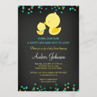Tafel Gummiente Babyparty-Einladung