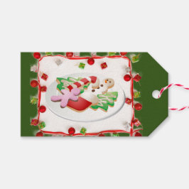 Tafel hausgemachter Weihnachtskekse Geschenkanhänger
