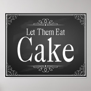 Tafel Hochzeit "Lasst sie Kuchen essen" Druck Poster
