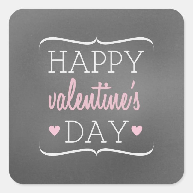 Tafel Inspiriert Valentinstisch-Aufkleber Quadratischer Aufkleber (Vorderseite)