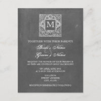 Tafel inspirierte Monogramm-Hochzeit laden ein