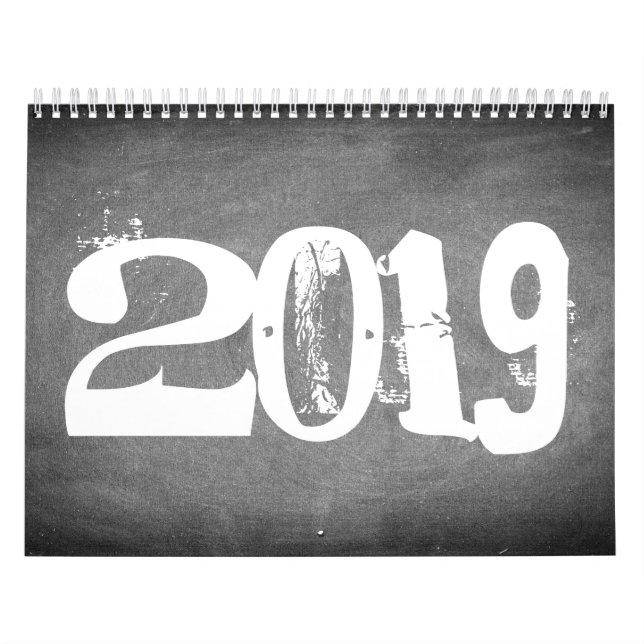 Tafel-Kalender-Schwarzweiss-Text 2019 Kalender (Titelbild)