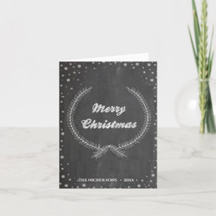 Tafel Kreide Vintage Frohe Weihnachten Laub Kranz