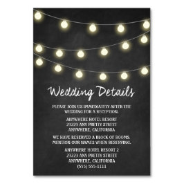 Tafel + Lights Hochzeitsempfang Beilage Karten