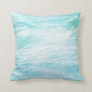 Tafel-Meerwasser-blaue Grungy Ozean-Wellen Kissen
