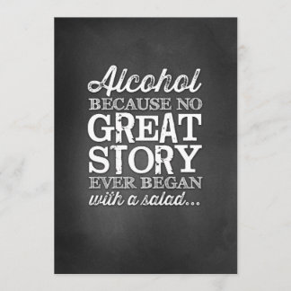 Tafel mit 12x18 - Alkohol Einladung