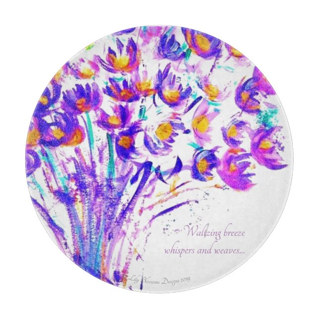 Tafel mit Blumenmuster Schneidebrett (Vorderseite)