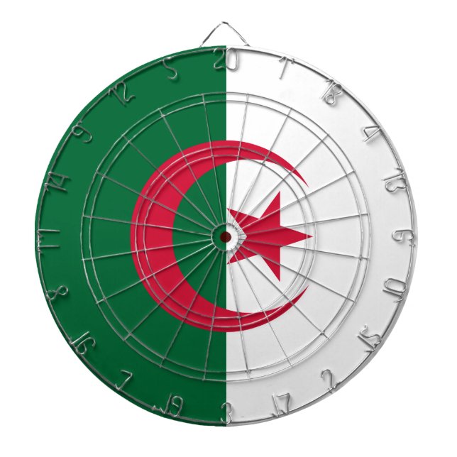 Tafel mit der Flagge Algeriens Dartscheibe (vorne)
