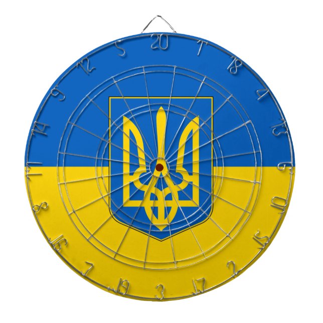 Tafel mit der Flagge der Ukraine Dartscheibe (vorne)