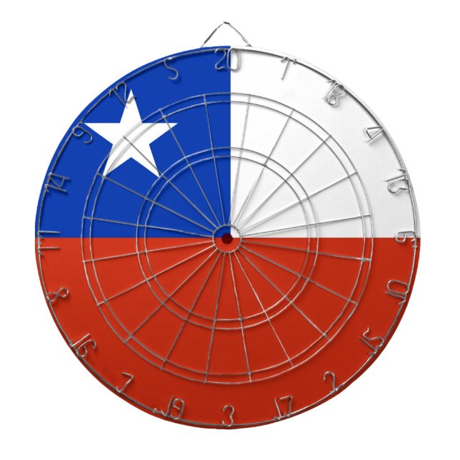 Tafel mit der Flagge des Chilen Dartscheibe (vorne)