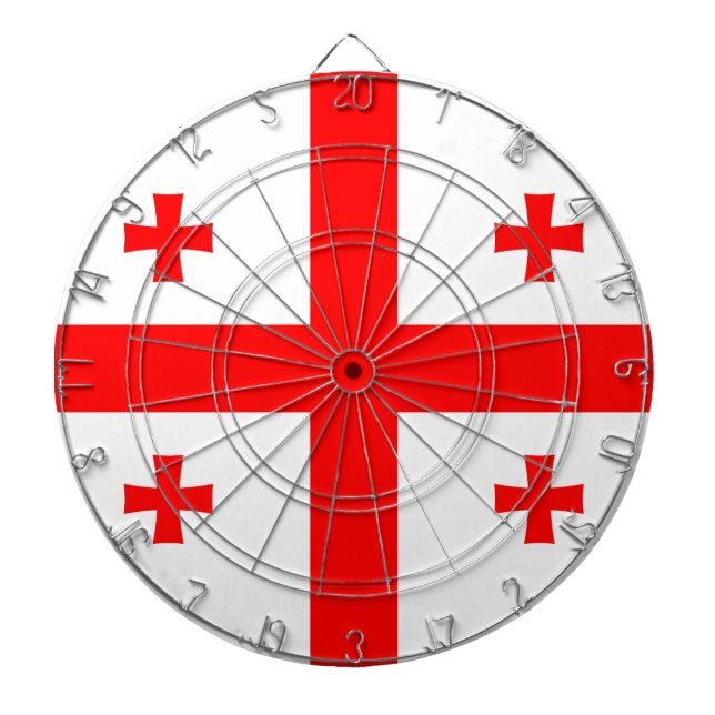 Tafel mit der Flagge Georgiens Dartscheibe (vorne)