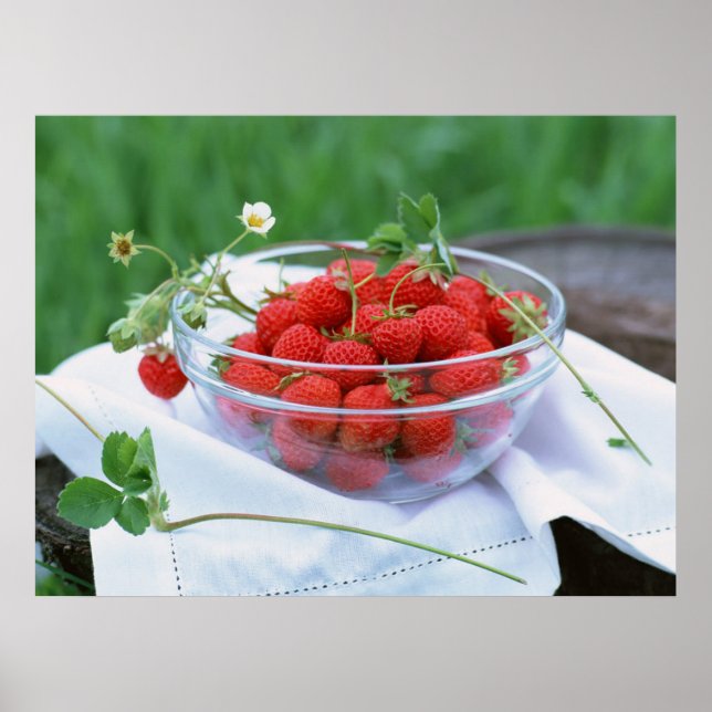 Tafel mit Erdbeeren Poster (Vorne)