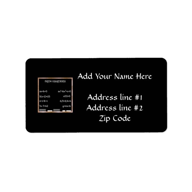 Tafel mit Math-Gleichungen Adressaufkleber (Vorne)