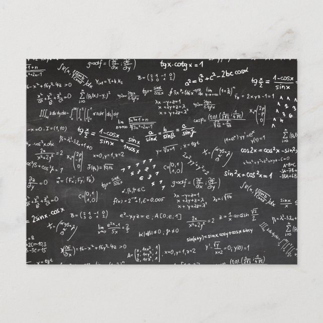 Tafel mit mathematischen Formeln Postkarte (Vorderseite)