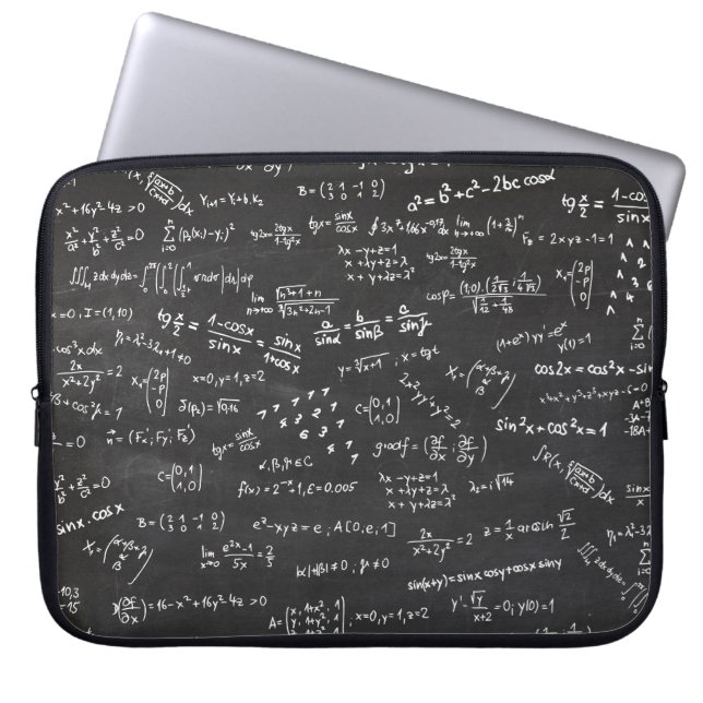 Tafel mit mathematischen Formeln und Zahlen Laptopschutzhülle (Vorderseite)