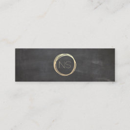Tafel-modernes Goldkreis-Akzent-Monogramm Mini Visitenkarte