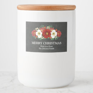 Tafel-roter BlumenWeihnachtsbrauch-Aufkleber Lebensmitteletikett