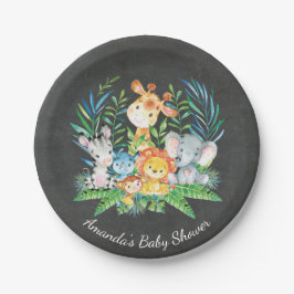 Tafel-Safari-Dschungel-Babyparty 7" Platte Pappteller