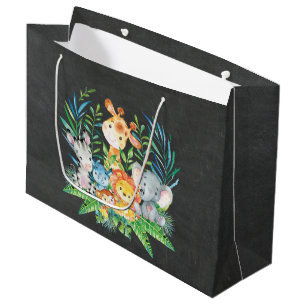 Tafel-Safari-Dschungel-Babyparty-Geschenk-Tasche Große Geschenktüte