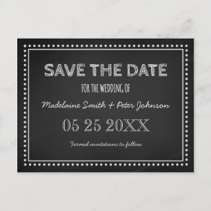 Tafel Save the Date, die Postkarten Wedding ist